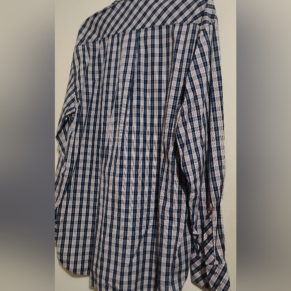 Tommy Hilfiger Shirt Button Down 80's 2 Ply Fabric Red White Blue C20 size L/G - Picture 9 of 16